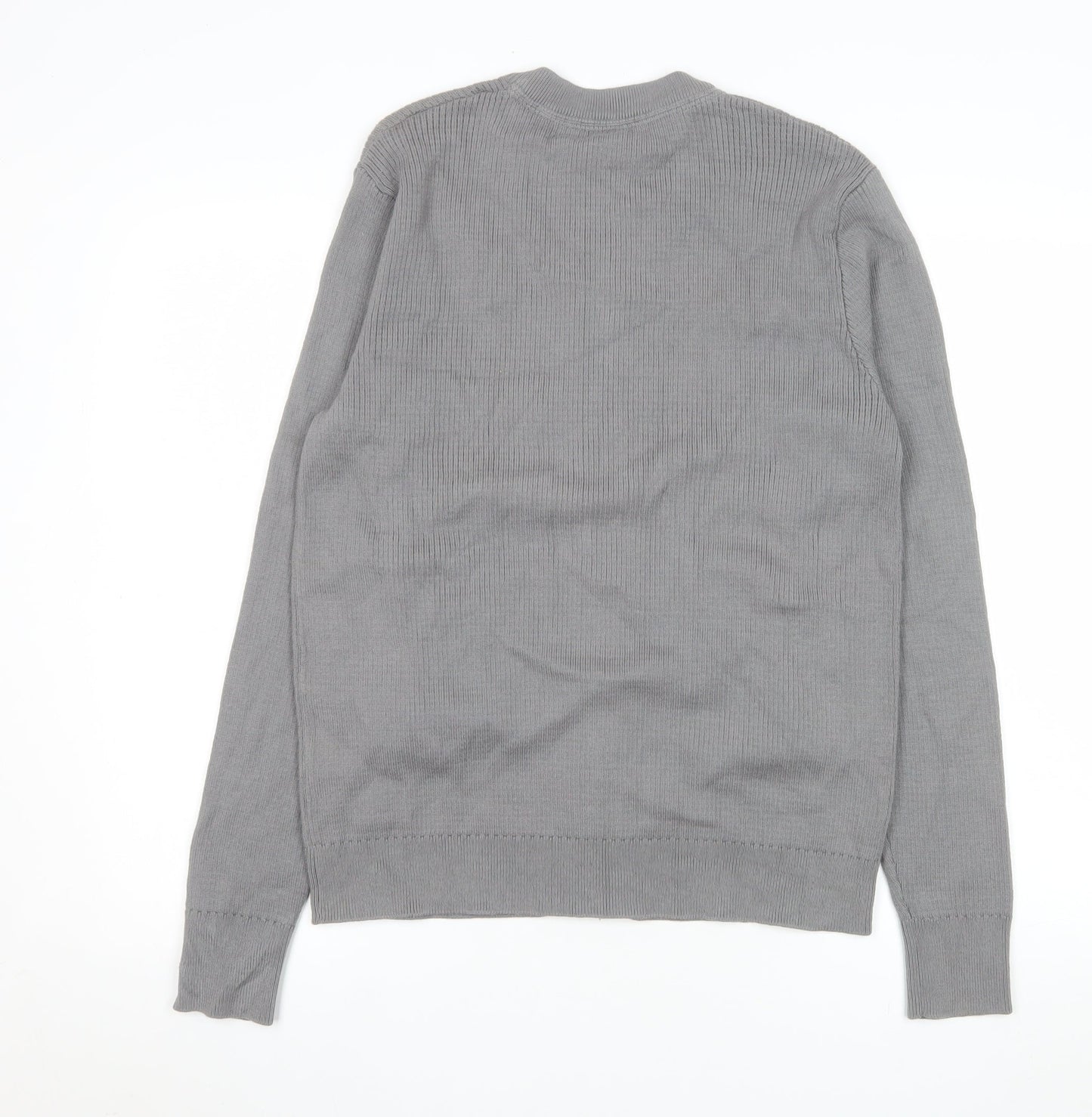 Merc London Men's Grey Small Cotton Zip Jacket - Casual Lightweight Style