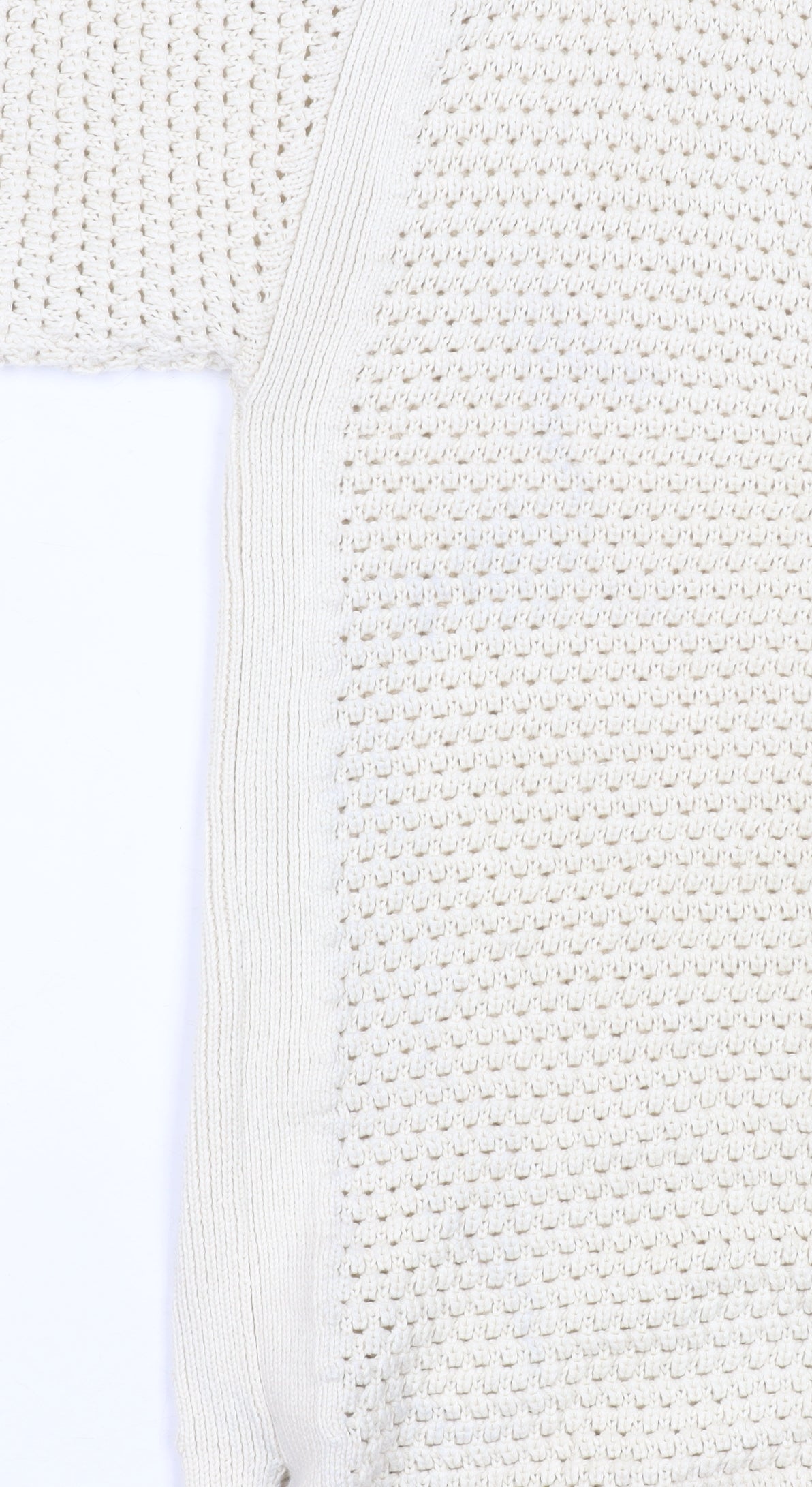 Marks and Spencer Men's Ivory Cotton V-Neck Short Sleeve Knit Jumper M