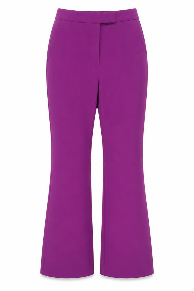 ZARA Women Purple Flared Stretch Trousers Size S