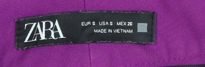ZARA Women Purple Flared Stretch Trousers Size S