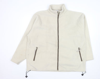 Changes Men's Beige Fleece Full Zip Jacket XL Warm Casual Outerwear