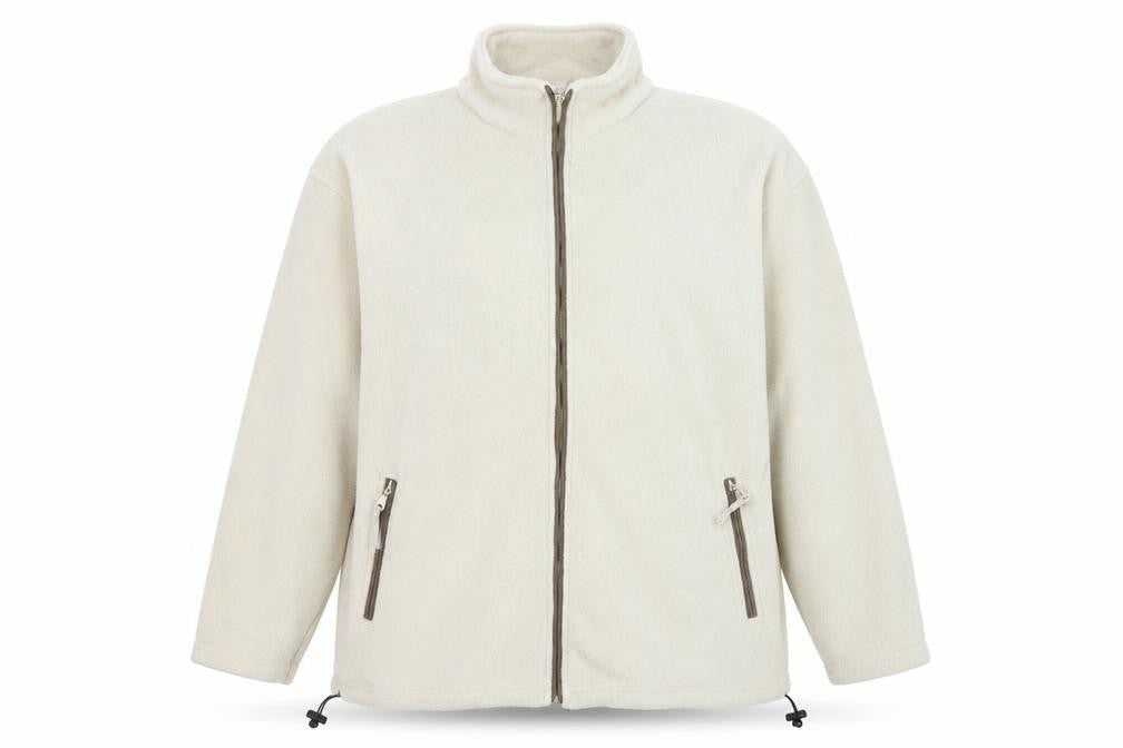 Changes Men's Beige Fleece Full Zip Jacket XL Warm Casual Outerwear