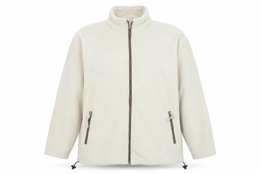 Changes Men's Beige Fleece Full Zip Jacket XL Warm Casual Outerwear