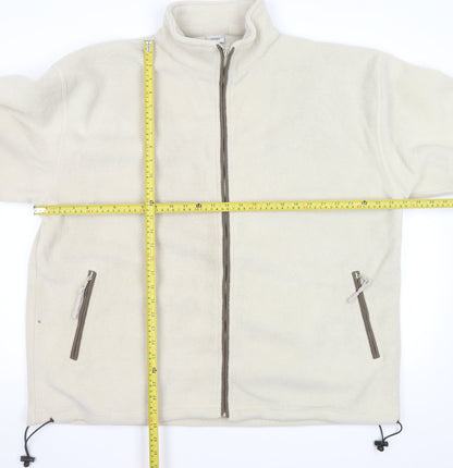 Changes Men's Beige Fleece Full Zip Jacket XL Warm Casual Outerwear