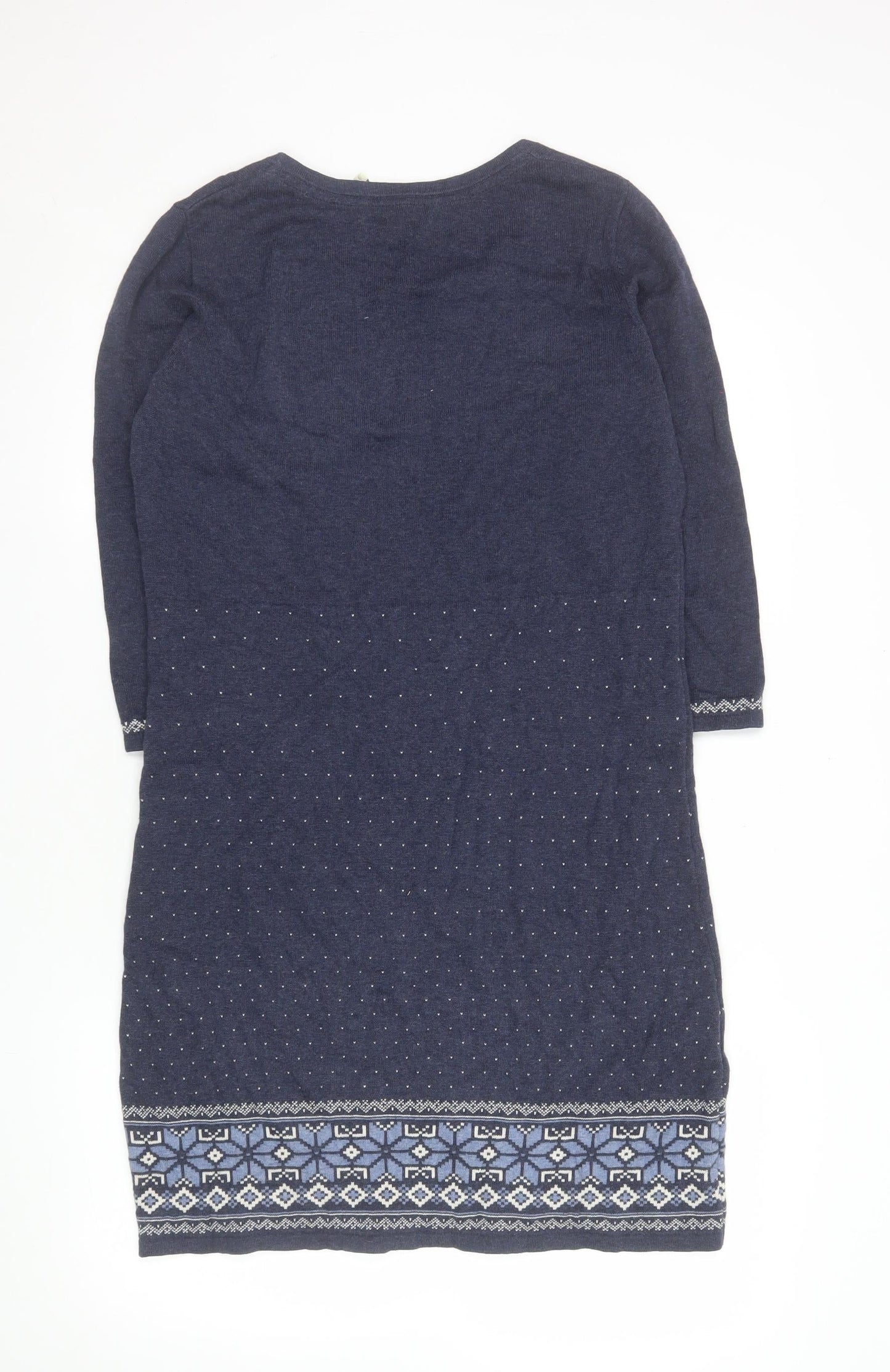 FatFace Women's Blue Cotton Knit Shift Dress Size 12