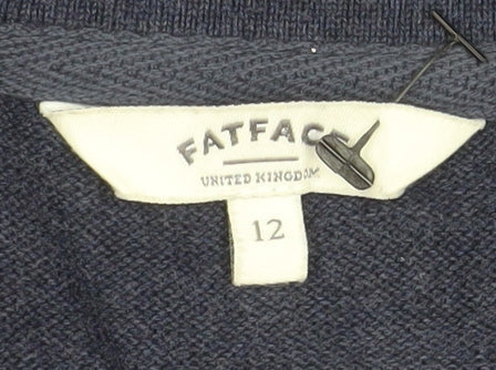 FatFace Women's Blue Cotton Knit Shift Dress Size 12