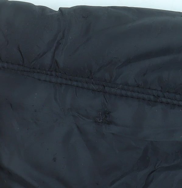 Diesel Womens Black Biker Jacket L Nylon Full Zip Casual Style