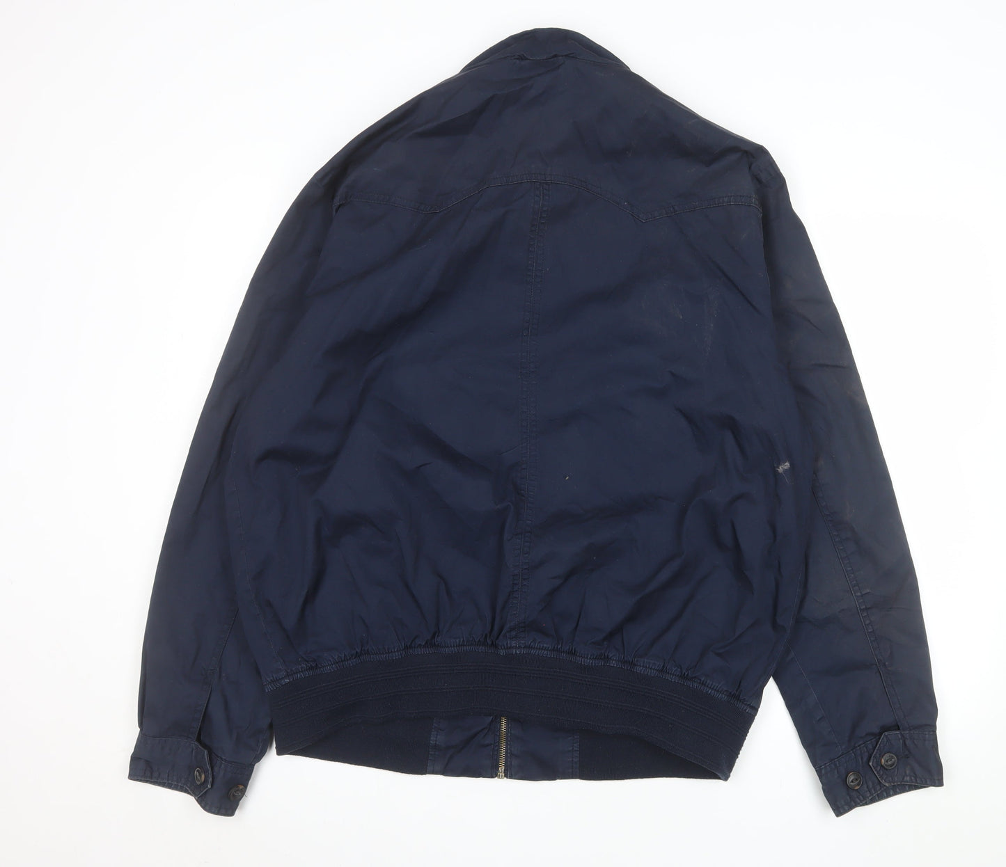 Red Herring Men's Blue Cotton Bomber Jacket Size L 46in Full Zip Casual