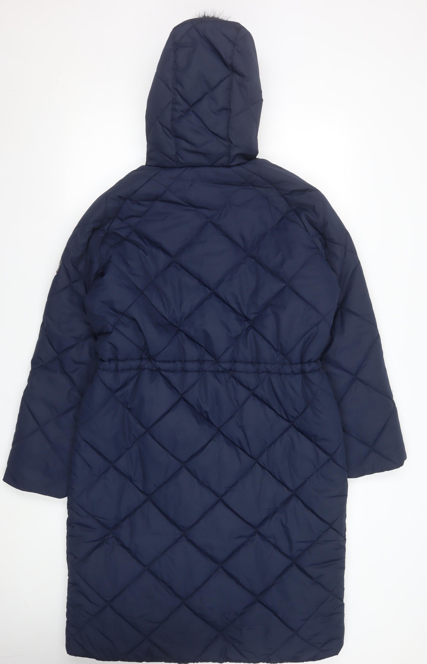 Regatta Womens Blue Quilted Long Puffer Coat UK 8 Hooded Winter Jacket