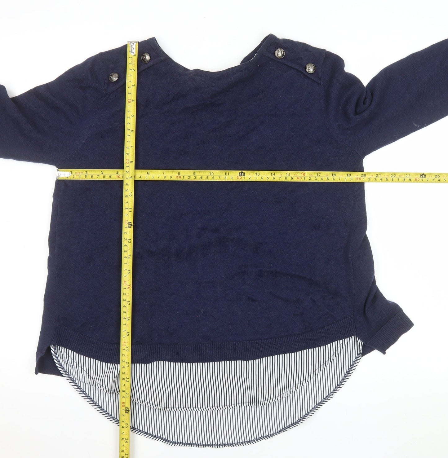 Scarlet Roos Women's Blue Long Sleeve Tunic Style Blouse Size S