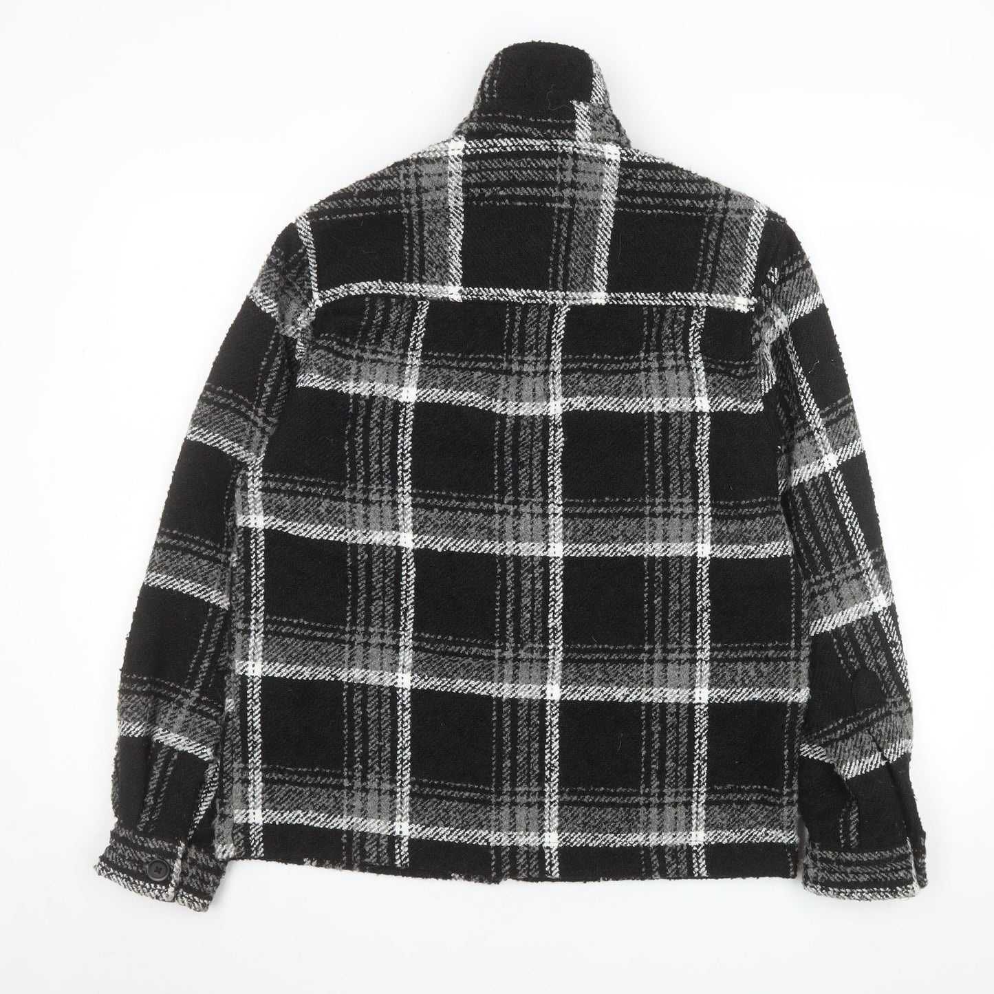 River Island Men's Black Check Fleece Shacket XS