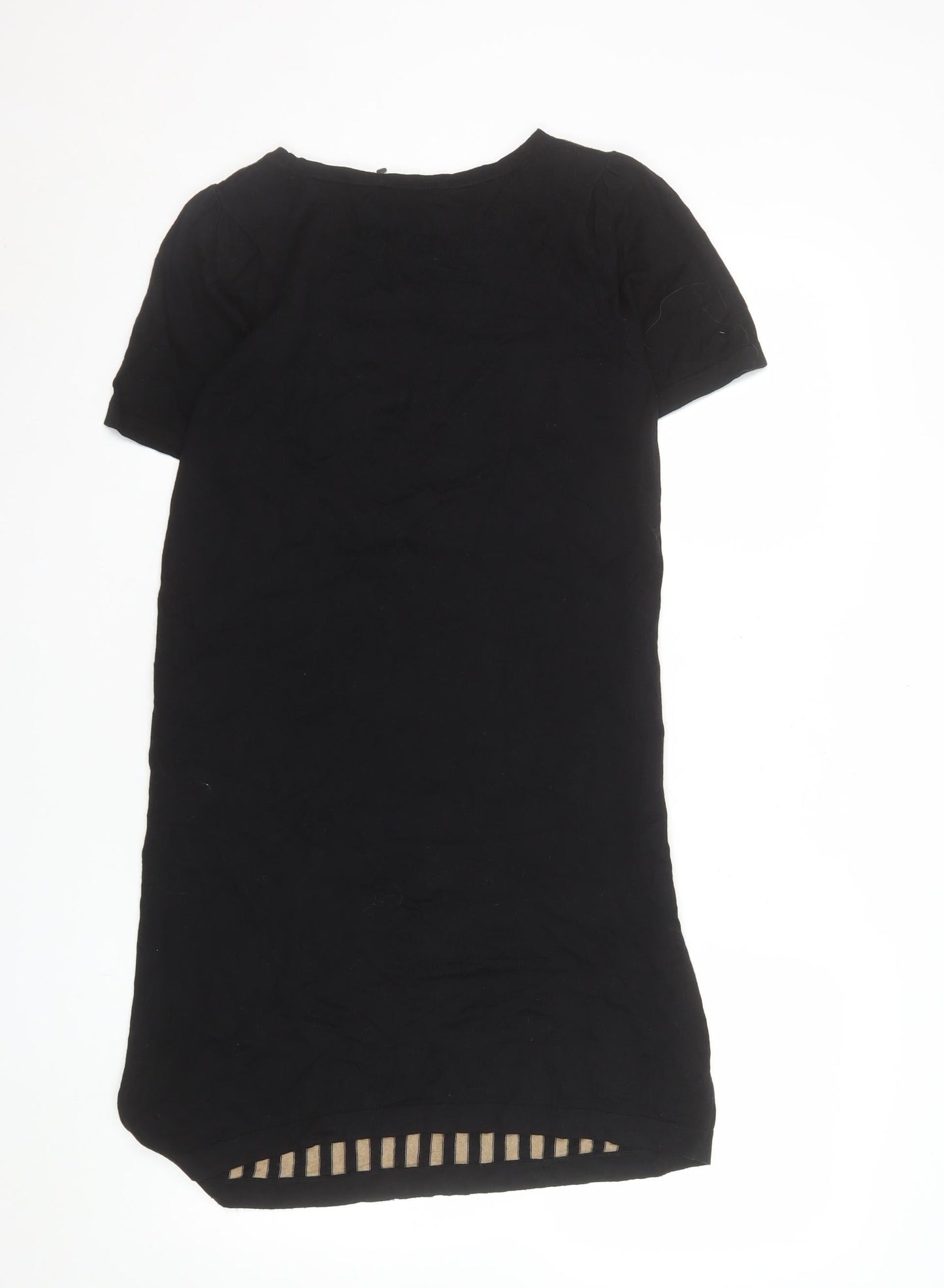 Marks and Spencer Autograph Black Striped Shift Dress Women Size 12