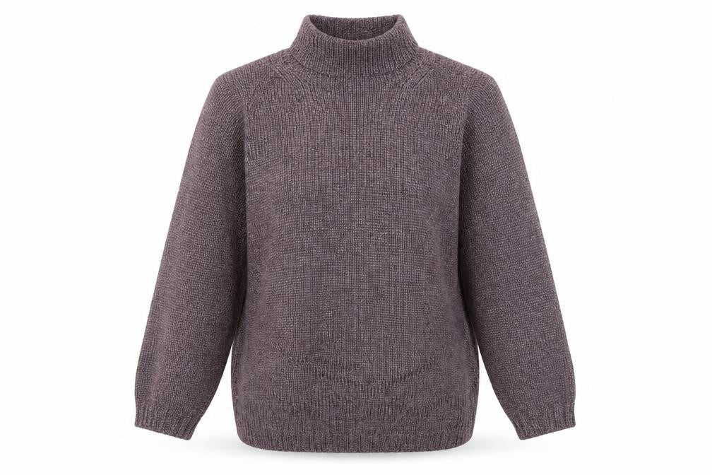 Windsmoor Women’s Purple Mock Neck Chunky-Knit Jumper Size S