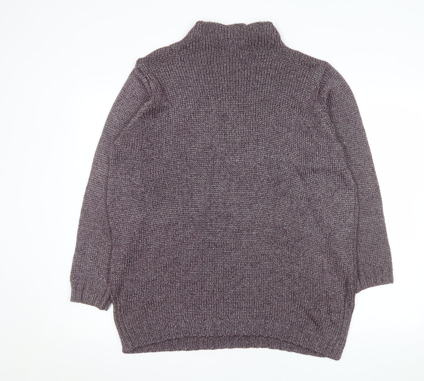 Windsmoor Women’s Purple Mock Neck Chunky-Knit Jumper Size S