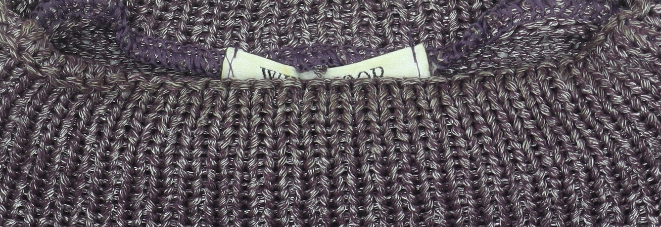 Windsmoor Women’s Purple Mock Neck Chunky-Knit Jumper Size S