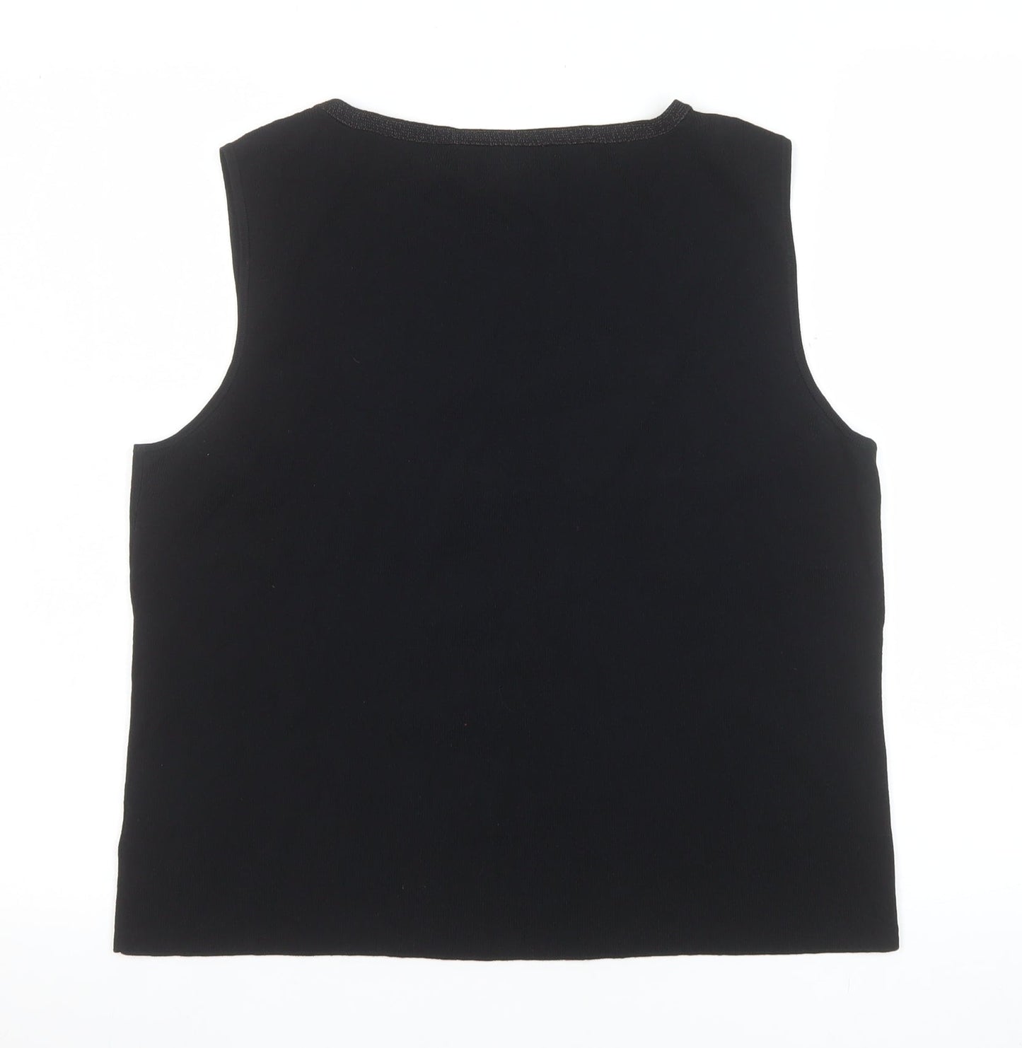Jones New York Women's Black Tank Top Sleeveless Knit Rayon L