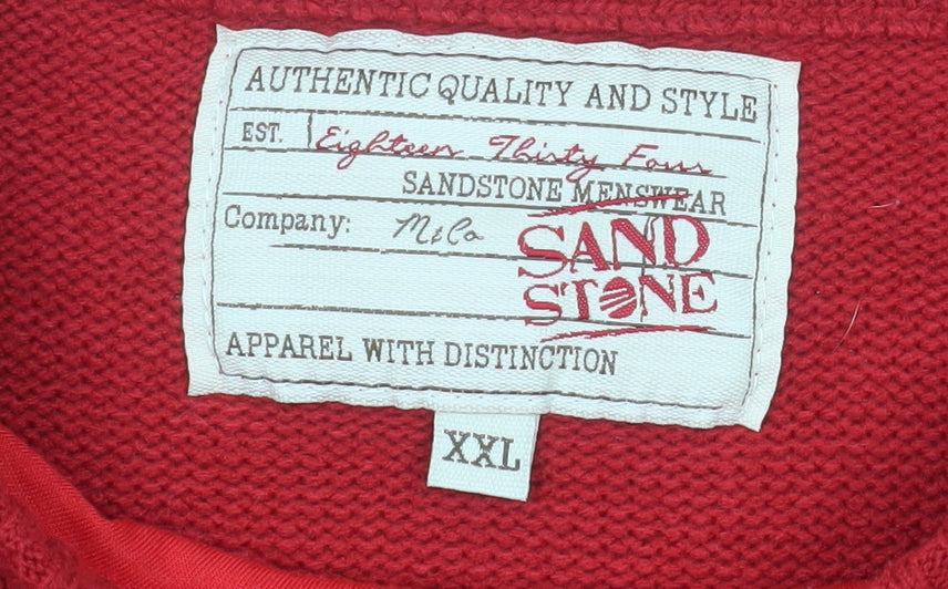 Sandstone Mens Red 2XL Christmas Crew Neck Pullover Jumper
