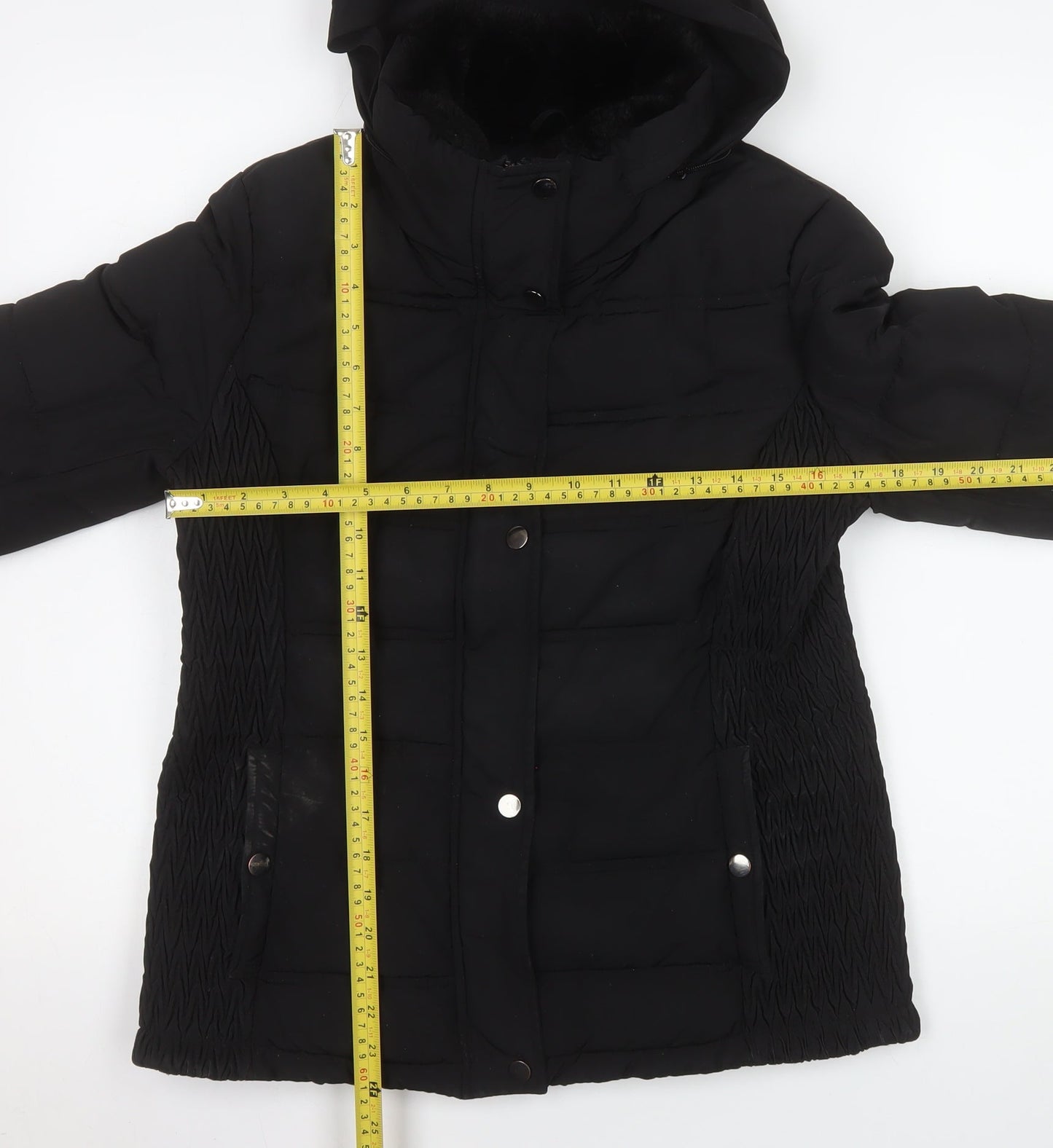Tu Women Black Size 10 Hooded Puffer Jacket Winter Coat