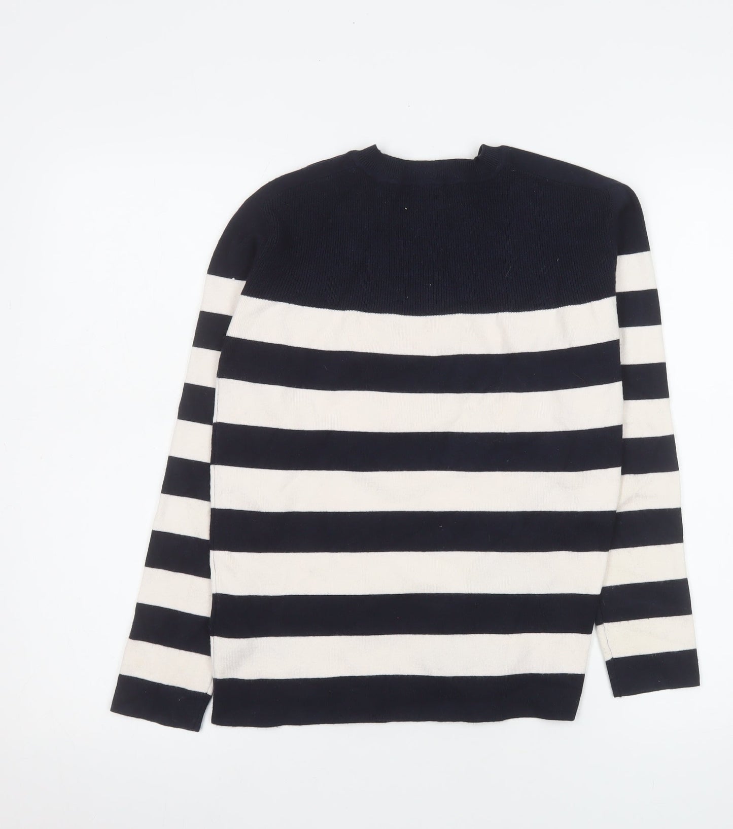 Marks and Spencer Women’s Blue Striped Crew Neck Lightweight Jumper XS