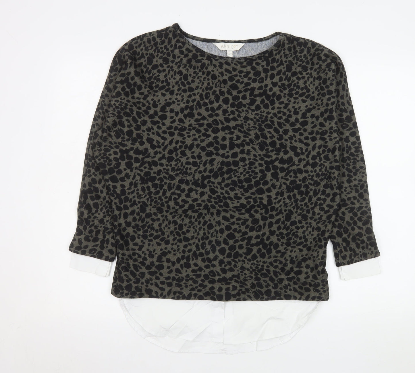 Apricot Women Brown Animal Print Long Sleeve Tunic Blouse Size 8