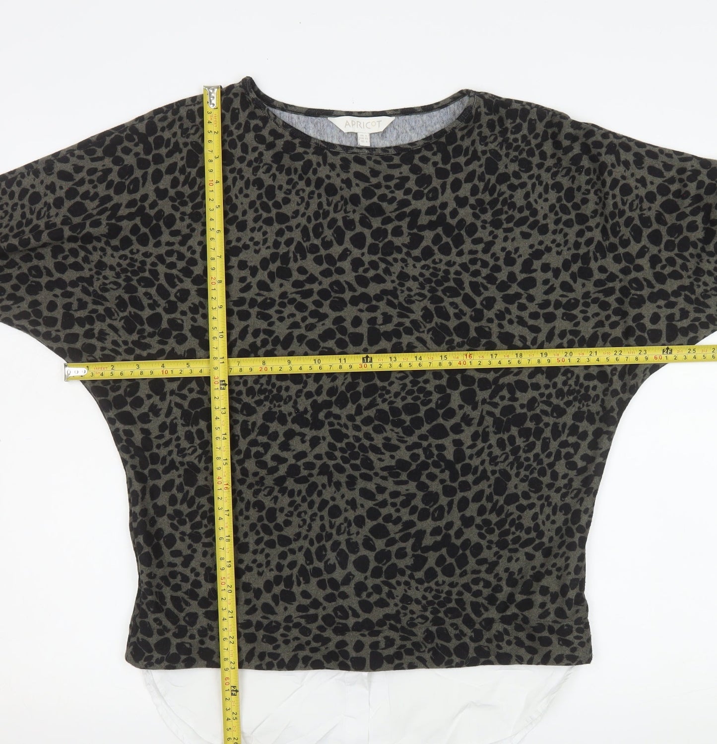 Apricot Women Brown Animal Print Long Sleeve Tunic Blouse Size 8