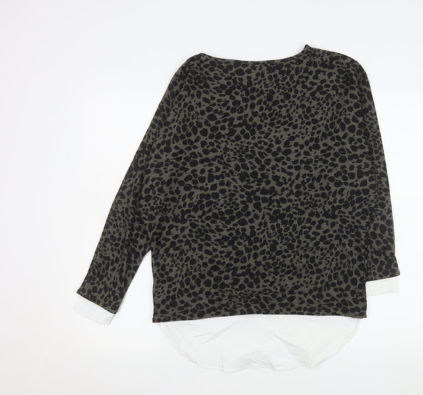 Apricot Women Brown Animal Print Long Sleeve Tunic Blouse Size 8