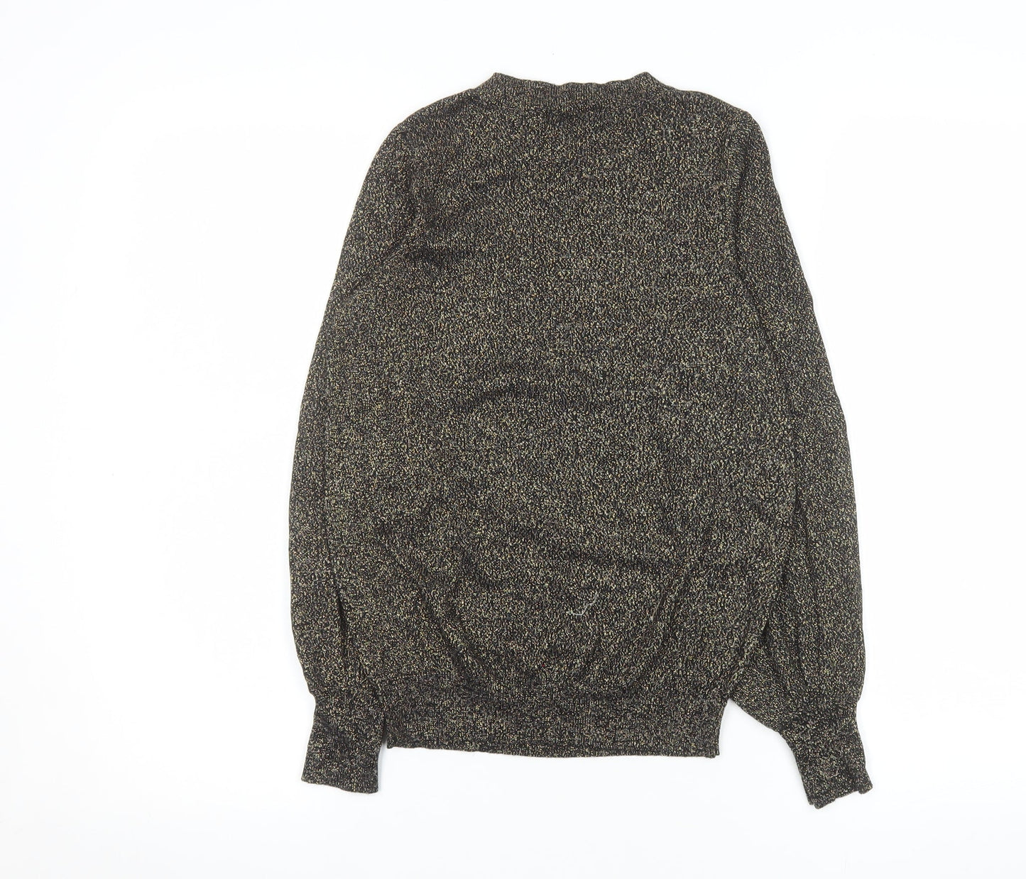 F&F Women’s Black Metallic Knit Long Sleeve Top Size 10