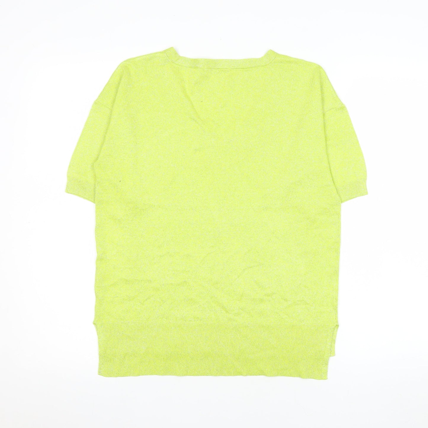 Tu Women's Yellow V-Neck Short Sleeve Knit T-Shirt Size 10