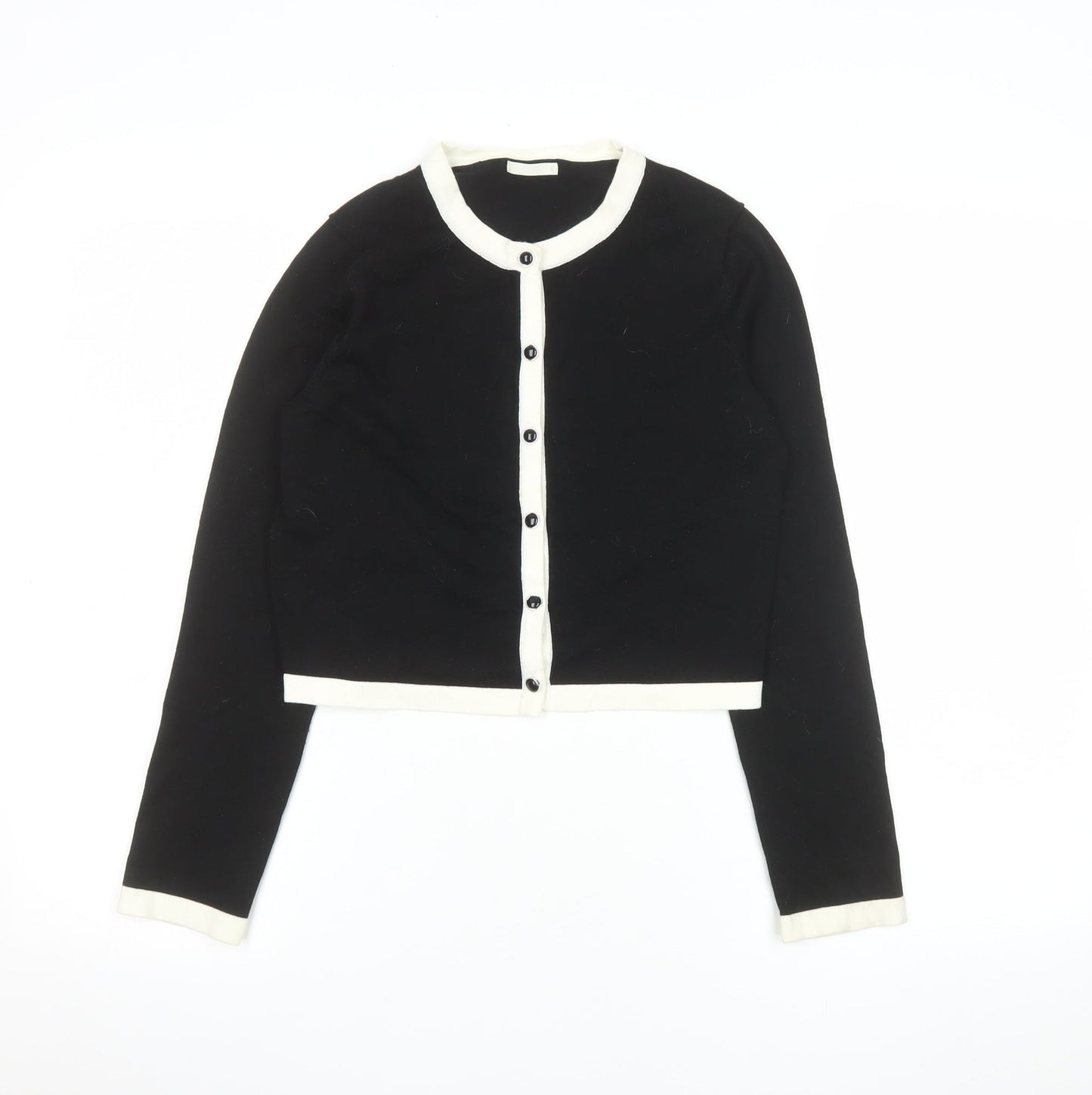 GU Women’s Black & White Cardigan S Regular Knit Classic Style