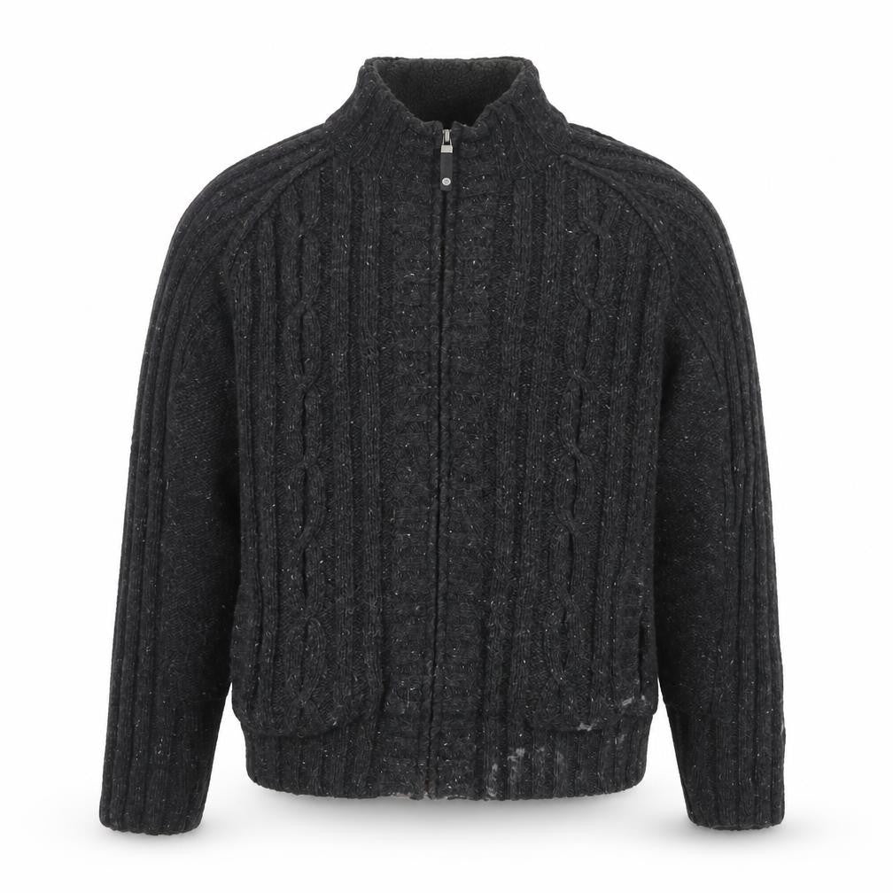 Next Men's Grey Full Zip Wool Blend Knit Jacket XL
