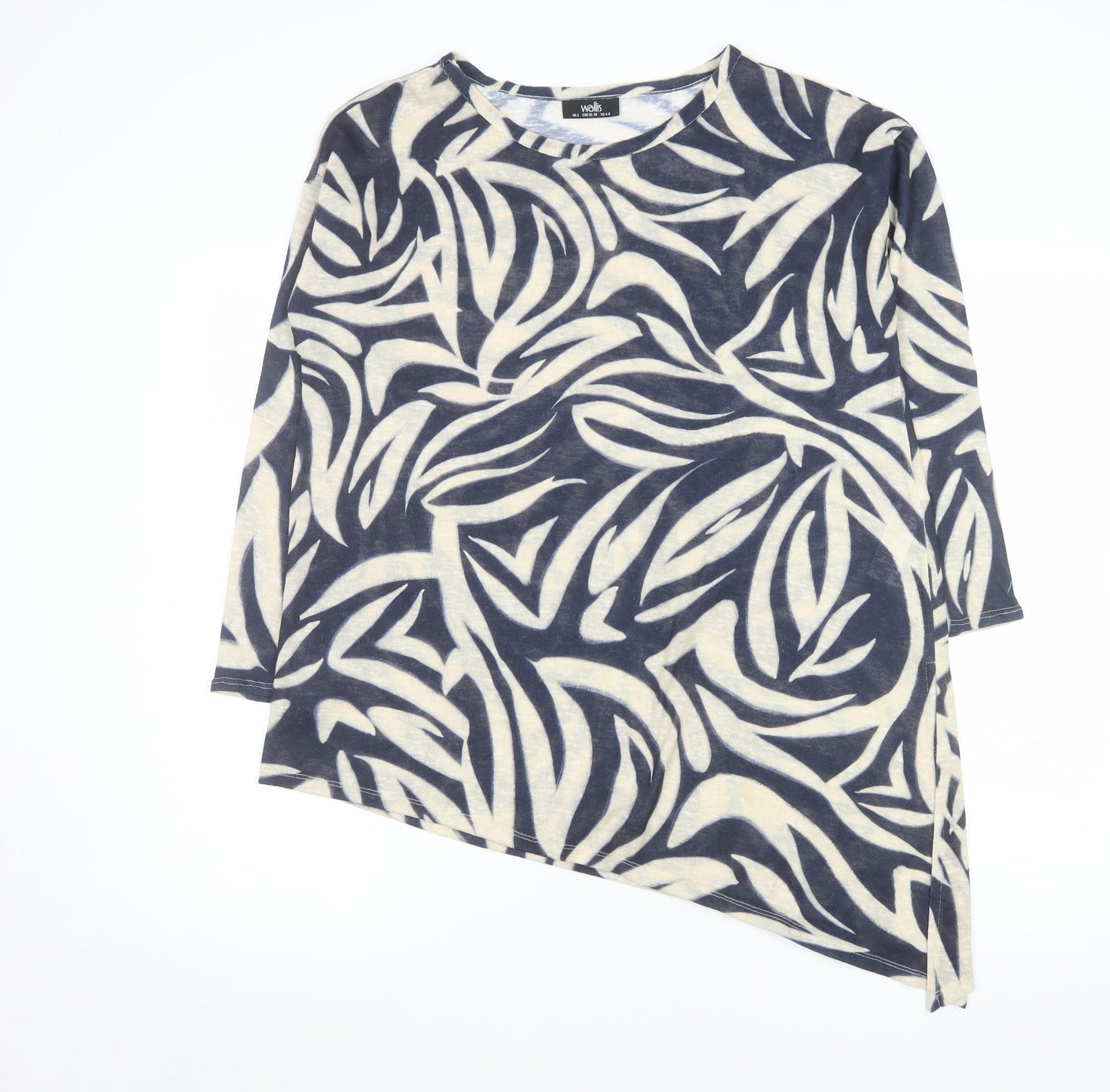 Wallis Women’s Blue Floral Asymmetric Tunic Blouse Size S
