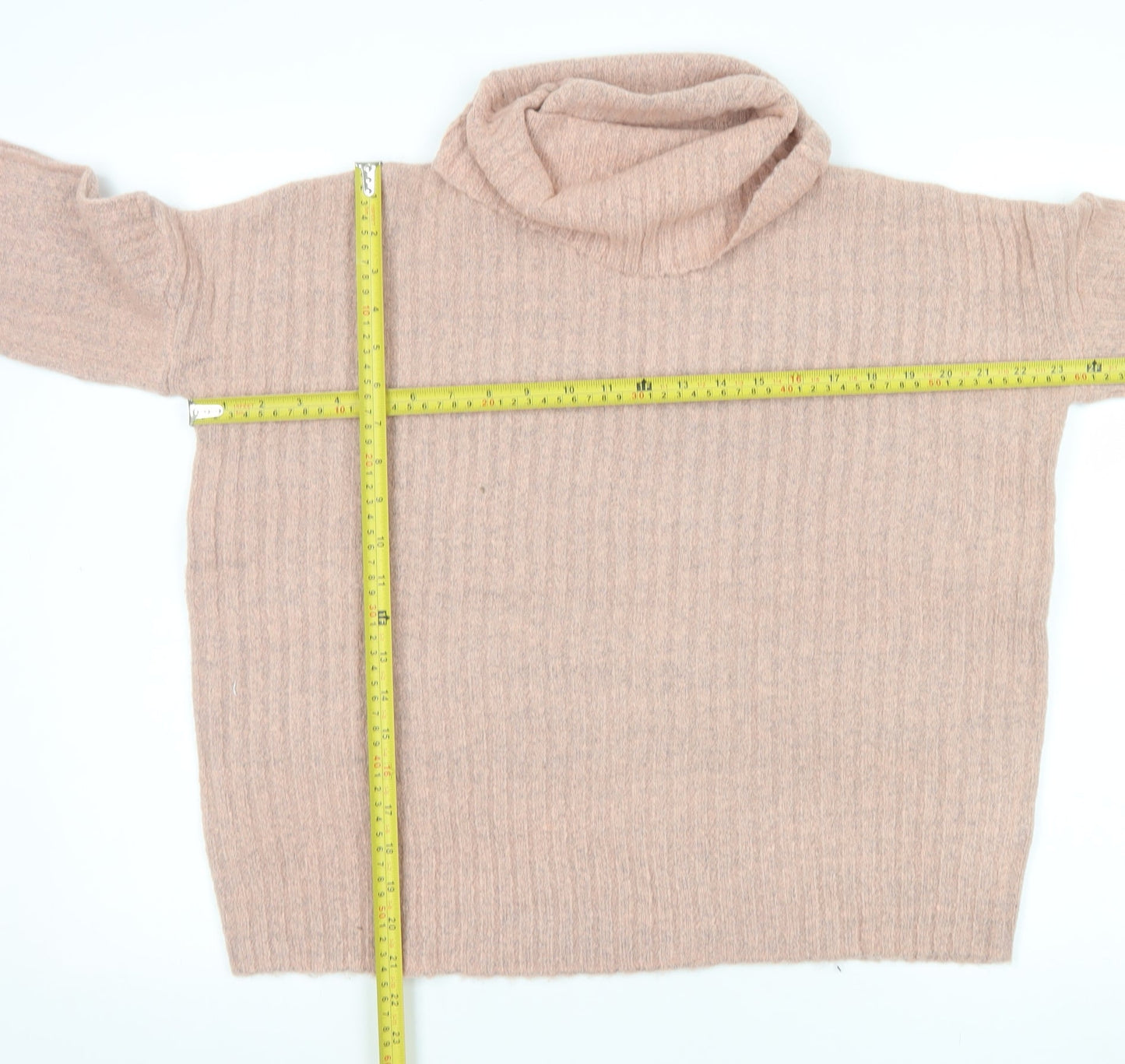 Brave Soul Womens Beige Roll Neck Ribbed Knit Jumper Size M