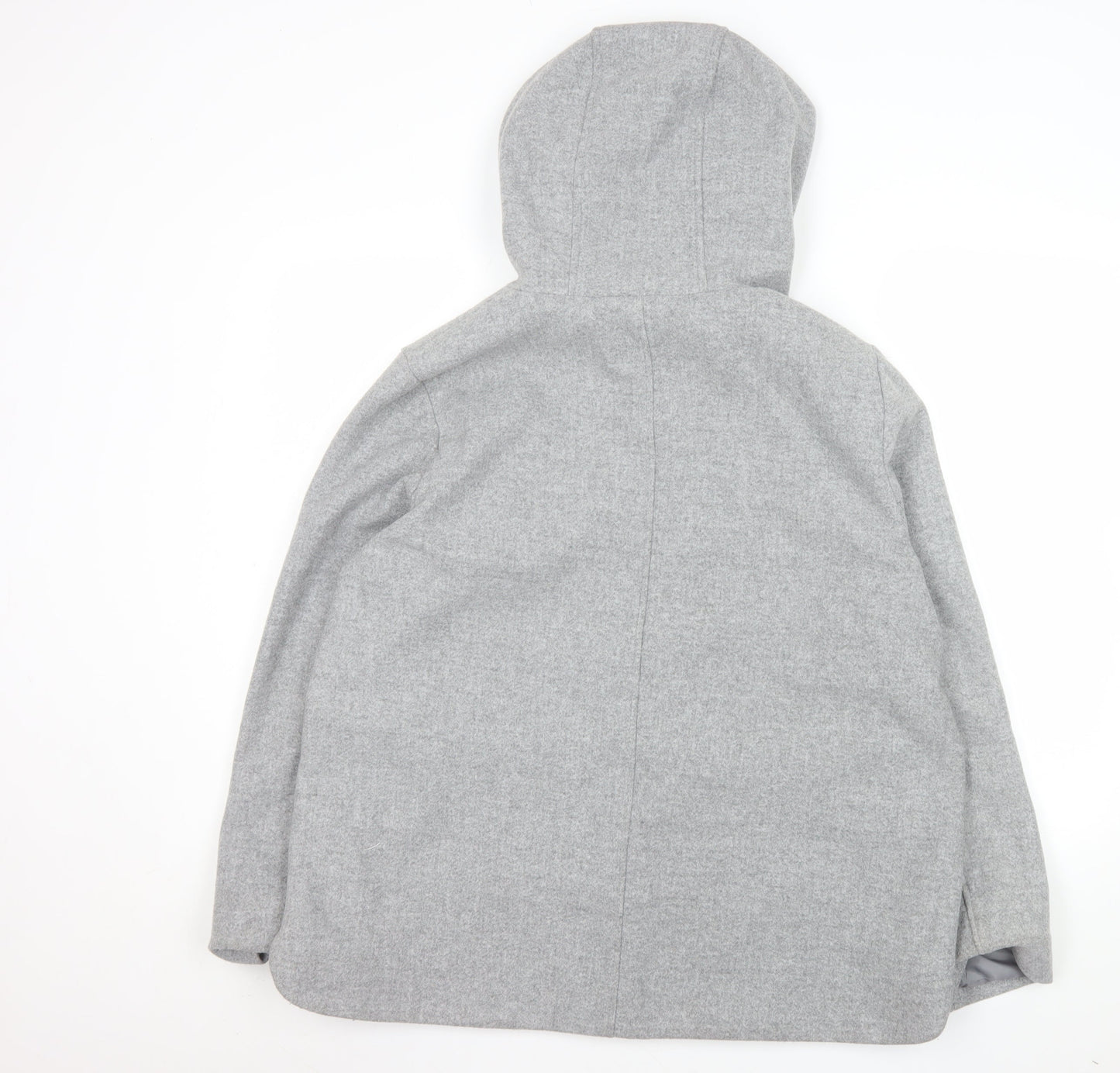 Primark Women’s Grey Wool Blend Hooded Mid-Length Coat UK 18