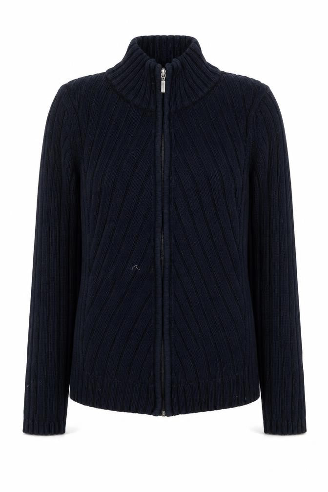 Debenhams Womens Black Cotton Full Zip Knit Jacket Size 10