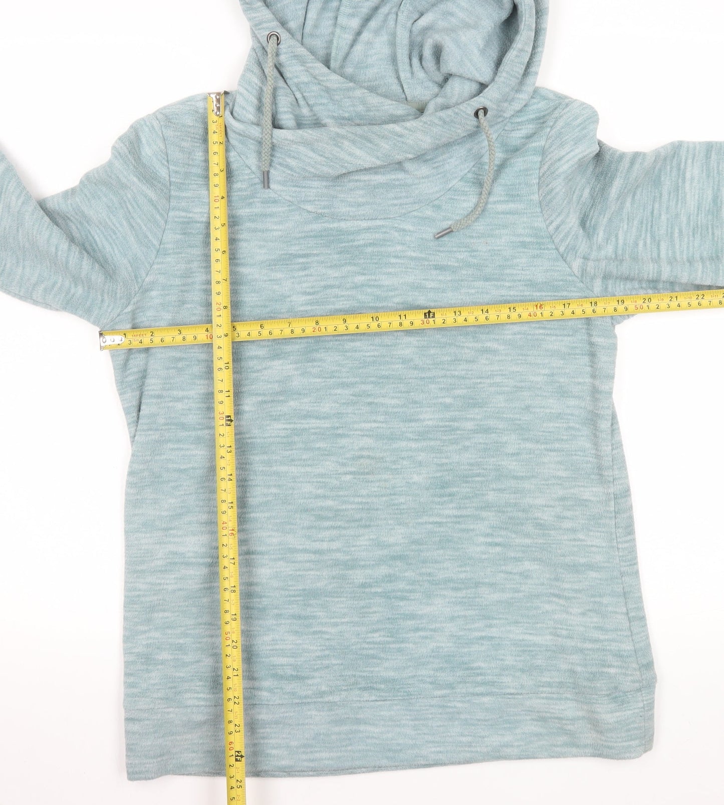 Equestrian Womens Light Blue Hooded Pullover Hoodie Size 12 Polyester