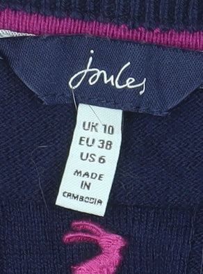Joules Women’s Blue Crew Neck Cotton Bamboo Jumper Size 10