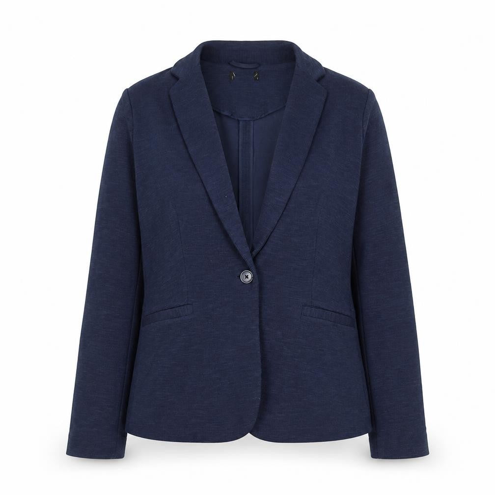 New Look Womens Blue Blazer Jacket UK 12 Single-Breasted Cotton Blend