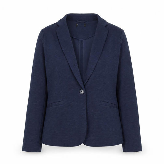 New Look Womens Blue Blazer Jacket UK 12 Single-Breasted Cotton Blend