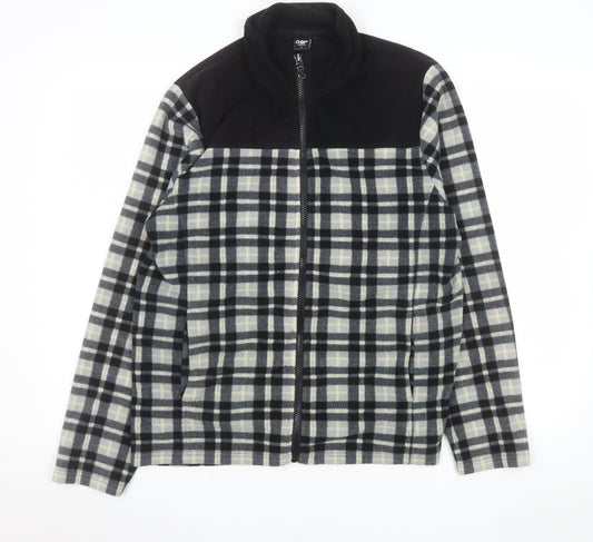 Cotton Traders Men's Black Checked Fleece Jacket Size S