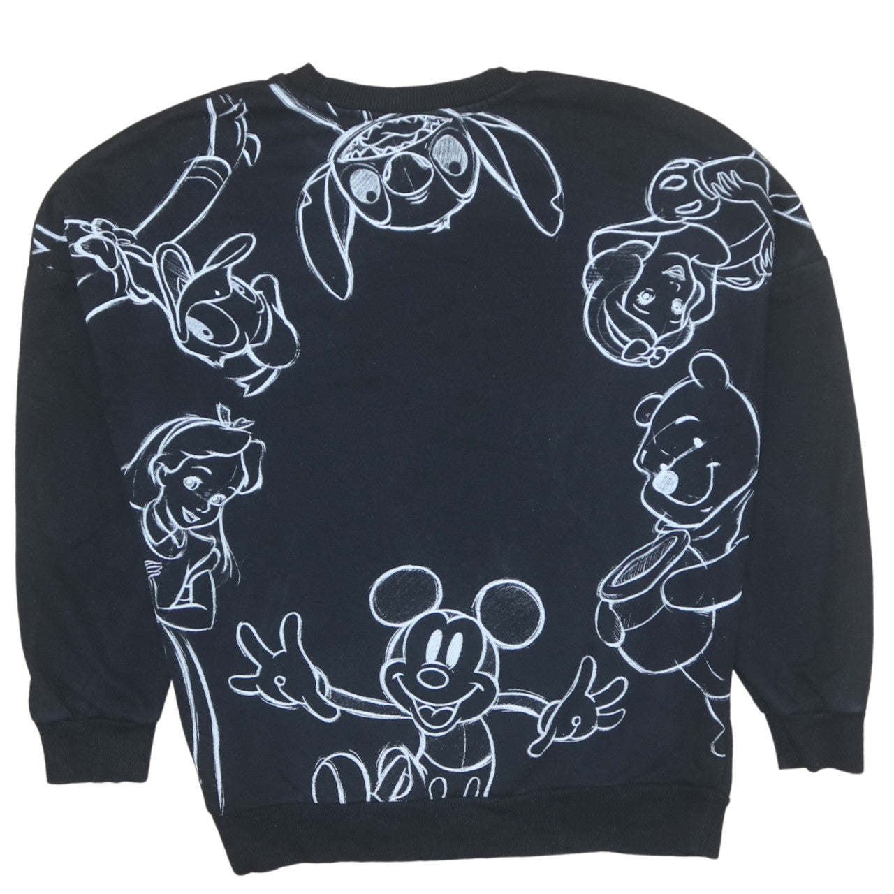 Disney 100 Years of Wonder Black Sweatshirt Women M 12-14 George
