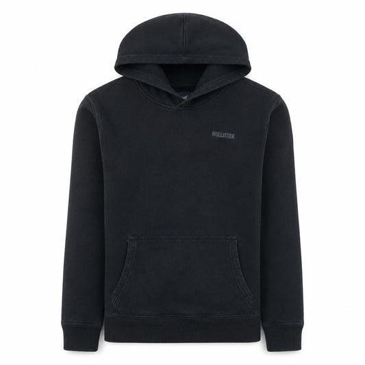 Hollister Mens Black XS Relaxed Fit Pullover Hoodie