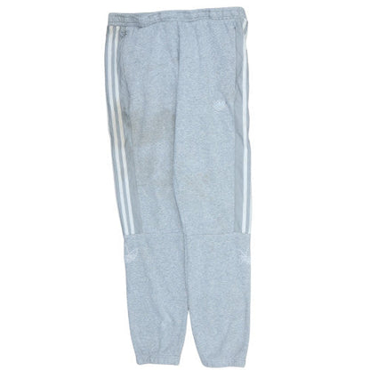 Additional front view of adidas Men Grey Jogger Trousers M Regular Fit with Stripes