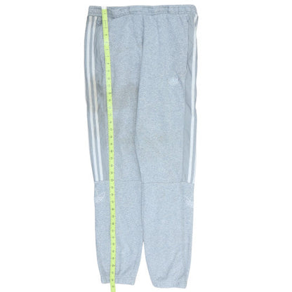 Close-up detail of adidas Men Grey Jogger Trousers M Regular Fit with Stripes