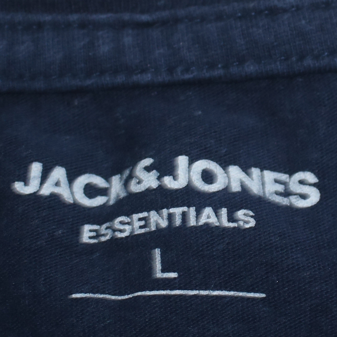 Jack & Jones Men's Blue L Crew Neck Graphic Print Cotton T-Shirt