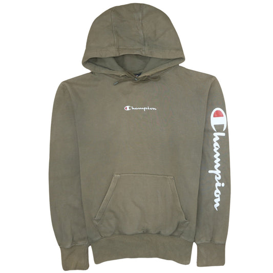 Champion Men's Brown Medium Pullover Hoodie with Logo Print