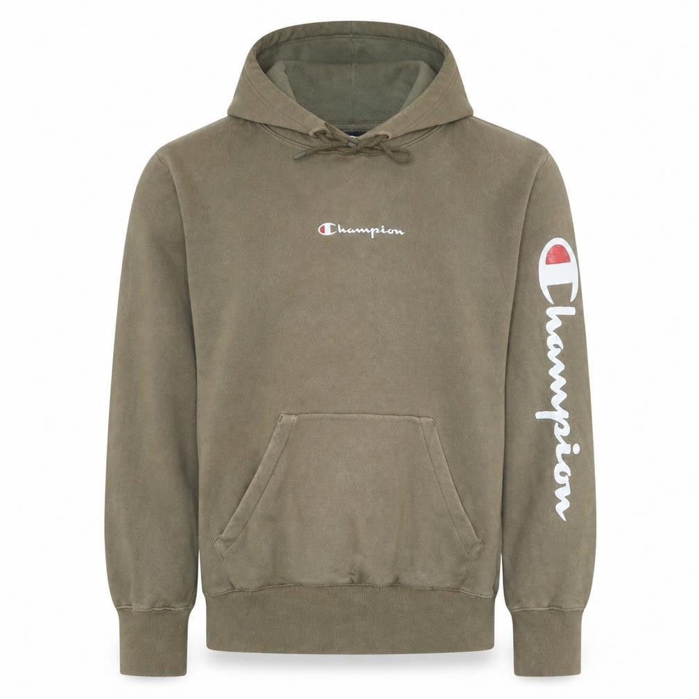 Champion Men's Brown Medium Pullover Hoodie with Logo Print