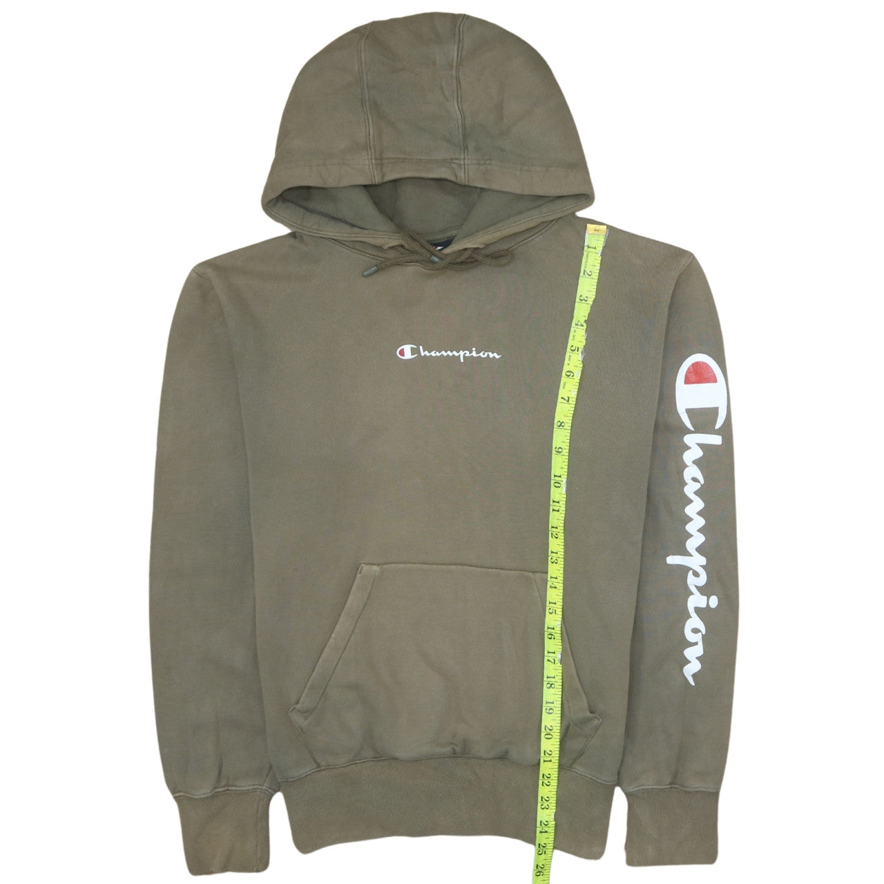 Champion Men's Brown Medium Pullover Hoodie with Logo Print