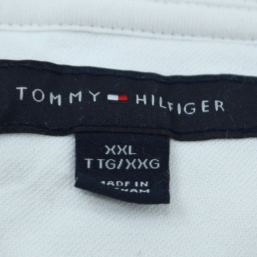 Tommy Hilfiger Men’s White 2XL Pullover Logo Sweatshirt