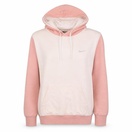 Nike Women's Pink Colourblock Pullover Hoodie Size S Cotton Blend