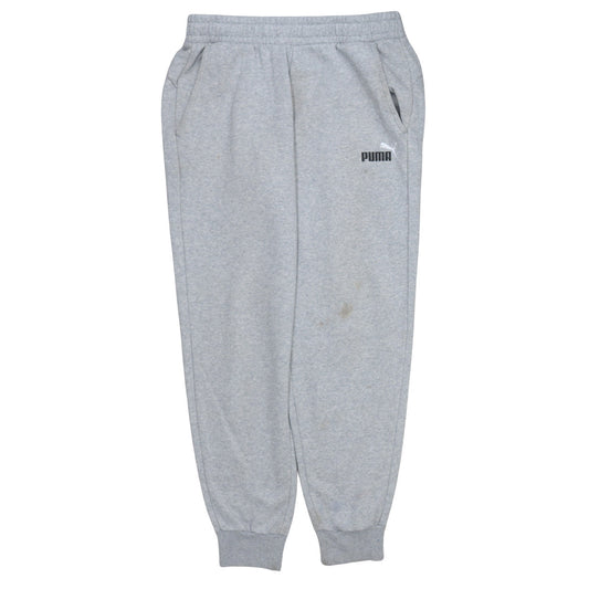 Puma Men’s Grey Fleece Sweatpants L Regular Fit Casual Tapered